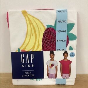 NWT GAP Kids Girls 2 Pack Tees Size S 6/6x